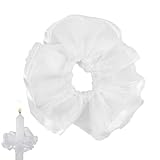 6 Stück Tropfschutz Kommunionkerze mit 12cm Durchmesser | Tropfenfänger für Kerzen (3-5cm) | Weiße Kerzenröcke für Taufe, Hochzeit & Kommunion