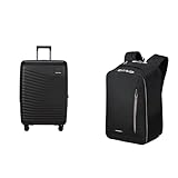 Samsonite Intuo & Guardit Classy - Erweiterbarer Koffer, 69 cm, 79/87 L & Ryanair Handgepäck, 25 x 20 x 40 cm, 20 L - Classy Business Set - Schwarz