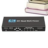 TV Splitter-Quad Screen Multiviewer, digitaler Multi-Display-Adapter ohne Lösung, garantiert eine Intuiti4K-Nutzung für Spielkonferenzen, Überwachung der Sicherheit der Spielkonferenz