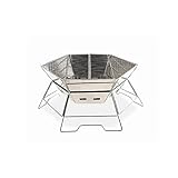 PEVSCO Holzöfen Holzofen Outdoor Camping Edelstahl Grill Holzofen Hexagonal Feuertisch Klappbarer tragbarer Grill Holzöfen