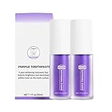 Purple Teeth Whitening Toothpaste,2PCS Lila Zahnpasta,Lila Aufhellende Zahnpasta,Whitening Zahnpasta,Zahnaufhellung Zahnpasta,Zahnfleckenentfernung Zahnfarbkorrektor für Weiße Zähne,