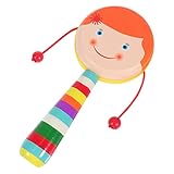 Toyvian 1 Stück Rassel musikinstrumente Musical Instruments Toy säugling zabawki stymulujące rozwój beemysafe Schütteltrommel- kognitives Holz