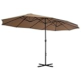 Helloshop26 Sonnenschirm Outdoor und Pfosten Alu 460x270 cm taupe 02_0008298