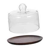 MUCKLILY 1 Set Kuchenglasabdeckung Dessertständer Kuchenplatte Kuchenanzeige Kuchenschale Glaskuppelabdeckung Kuchenservierplatte Mit Deckel Tortenständer Mit Abdeckung Kuchenplatte Glas +