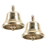 MUELODSIC 2 Stück Retro Kupferglocken Vintage Jingle Bells für DIY Windspiele Weihnachtsdekoration Handglocken für Gartendekoration für Drinnen und Draußen
