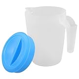 STOBAZA Transparenter Wasserkrug mit Deckel Runder Design für Getränke Teekrug Saftkrug für Zuhause Büro und Restaurant Freies Material Ergonomischer Griff