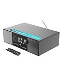 Internetradio WLAN mit CD Player | Stereoanlage Bluetooth mit Radio DAB+ & UKW | 120W 2.1 Stereo Lautsprecher mit Eingebauter Subwoofer | Küchenradio mit Spotify Connect & Podcasts | MAJORITY Quadriga