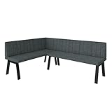 Eckbank Akiko Metal A - Eckbankgruppe für Ihrem Esszimmer, Küche modern, Sitzecke, Essecke. Perfekt für Küche, Büro und Rezeption. Solide und Starke Verarbeitung. (142x196-Links-Inari96)