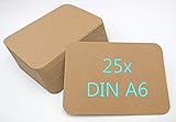 Papermane 25 Stück Kraftpapier, A6-Karton, 300 g/m, braun, runde Ecken