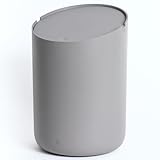 Kazai.® Mini-Kosmetikeimer 'Tove' - 1,5L | Exklusives Bad-Mülleimer Design aus Berlin | Rutschfest, inkl. Inneneimer und Smart-Beutelfunktion | Dunkelgrau