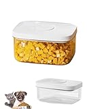 TIXQOLO Hundefutter Aufbewahrung Futtertonne, 0.40 L futterbox Hund,Futterbehälter für Haustiere, Transparent Futterbehälter für Haustiere, Futtertonne für Haustiere