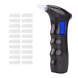 HIULLEN Alkoholtester, Professioneller Alkohol Tester mit schlüsselanhänger und 20 Mundstücke,Polizeigenau Alkoholmessgeräte,Promilletester mit Digital LCD Bildschirm und Halbleiter Sensorik