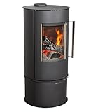 Kaminofen Dauerbrand Rund Schwarz Holzofen 9 kW Hosseven 7000 Holz Ofen Mehrfachbelegung Kamin Heizofen Dauerbrandofen