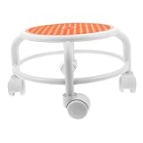 OATIPHO Pedikürebank Kurzer Hocker Gepolstert Fuß Sitz Friseur Erwachsene Klein Rollen Ergonomisch Pediküre Hocker Niedriger Massagehocker Rotierender Niedriger Hocker Stiefstuhl Plastik