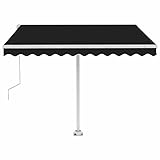 Standmarkise Automatisch 350x250 cm Anthrazit - Pulverbeschichtetes Aluminium & 100% Polyestergewebe mit PU-Beschichtung - Perfekter Sonnenschutz für Terrasse und Garten