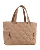 Prite gesteppte Einkaufstasche für Frauen Große Puffer Reise Umhängetasche Handtasche Leichte flauschige Lehrerin Krankenschwester Tasche für Arbeit, Fitnessstudio, Schule