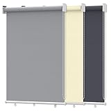 Verdunklungsrollo Klemmfix, Schalusien Jalousien Fenster Rollos Hitzeschutz für Fenster-Tür, Thermorollo, Seitenzugrollo Sonnenschutz, klemmrollos, Fensterrollo, Anthrazit, 100x140cm