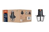 Grundig CH 5320 Multi-Zerkleinerer, 500 Watt, 2 Edelstahlmesser, 0,5 l Glasbehälter, 2 Stufen, Anti-Rutsch-Unterlage, Ein-Hand-Bedienung, Sicherheitsverriegelung, Grau/Terracotta