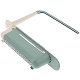 Angoily Erweiterbares Spülbecken Ablagegestell Teleskopischer Abtropfkorb für Küchenspüle Großer Stauraum für Geschirrtuch und Seife Einfach zu Reinigen Grün Passend für Verschiedene