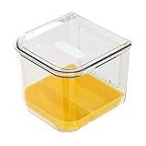 Futterstation für Käfig – transparenter Lebensmittelbehälter zum Aufhängen, robuste Konstruktion, einfacher Zugang zum Füllen, sichere Clipbefestigung mit abnehmbarem Tablett