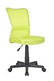 SixBros. Bürostuhl,Schreibtischstuhl, Drehstuhl für’s Büro oder Kinderzimmer, stufenlos höhenverstellbar, Schreibtischstuhl für Kinder aus Stoff, grün, H-298F/2066