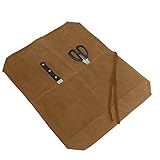 Dimweca Messerhalter Rolltasche | Gewachste Segeltuch Messer Kulterie Träger – Messerrolle Kochmesser Rollkoffer mit 7 Fächern Home Kitchen Kochutensilien und Utensilien Wickeltasche