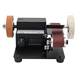 350W Mini Bandschleifer mit 10 Schleifbändern Elektrischer Bandschleifer DIY Poliermaschine 7 Gang Stufenlos Einstellbarer Geschwindigkeit Bandschleifmaschine (Typ F)
