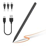 Tablet Stift Android mit 3 POM Feders, Handy Stift Type-C Schnellladung Stylus Pen for Touch Screens Kompatibel mit Samsung/Huawei/Mi/Vivo und Anderen Android Smartphone und Tablet Geräten -Schwarz