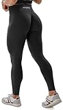JOYSPELS Gym Sport Leggings Damen Scrunch Butt, High Waist Blickdicht Sporthose Lang Yogahose Po Push Up Seamless Shape Tights Schwarz S