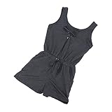 Homoyoyo Einteiliger Jumpsuit Für Damen Lässiger Sommer-strand-jumpsuit Schmaler Ärmellos Taillennahes Design Weicher Stoff Komfortable Hosenbeine Geeignet Für Freizeit Zuhause