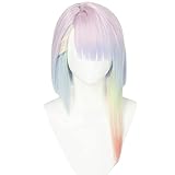 Anime Lucy Cosplay-Perücke langes farbenfrohes Haar aus synthetischem Material mit Perückenhaube für Frauen Comic Con, Cosplay Show, Halloween