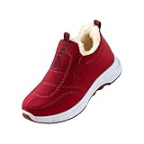 Generisch winterstiefel damen wasserdicht Boots Wasserdicht Orthopädische Stiefeletten Wärme Plüsch Gefüttert Stiefel Bequem Rutschfester Damenstiefel Leicht Weitschaft Herbst-Stiefeletten Rot 40