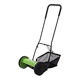 Spindelmäher 30cm Schnittbreite, Handrasenmäher mit 23L Fangkor, 5 Klinge Mähspindel, Schneidhöhe Verstellbar 17-33mm, U-förmiger Rohrgriff Ergonomisches Design, Leicht & Wendig & Umweltfreundlic