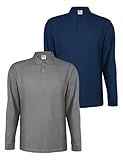 ALPIDEX Herren Polo Shirts 2er Set Poloshirt Männer Hemd Langarm Shirt Einfarbig Casual Polohemd S M L XL XXL 3XL 4XL 5XL, Größe:XL, Farbe:Water