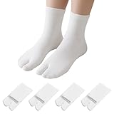 TIESOME 4 Paar Tabi Flip Flop Socken, Baumwolle Größe 36-42 Geteilte Zehensocken Elastisch Toe Socks für Damen und Männer
