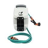 Schlauchtrommel, 37x37cm Gartenschlauch Trommel, Gartenschlauchaufroller mit 20 m Ausziehbarem Schlauch für die Autopflege und -Reinigung, in Fertigungsstraßen, Produktionswerkstätten