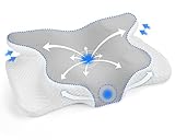 Gaethra Nackenstützkissen Memory Foam Groß, Ergonomisches Orthopädisches Kissen Höhenverstellbar, Schlafkissen Kissen Seitenschläfer für Seiten Rücken & Bauchschläfer- 63 x 42cm x 9/12cm