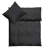 Julido Jersey-Bettwäsche-Set und Kissenbezug, 100% Baumwolle (Oeko-TEX). 2-teiliges Bettwäsche-Set mit Kunststoff-Druckknöpfen, ultraweich und atmungsaktiv (ANTHRAZIT, 100 x 135 + 40 x 60 cm)