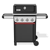 Weber Spirit E-410 Gasgrill, 4 Brenner, 51 x 46cm Grillfläche, Warmhalterost, Deckelthermometer, 2 Räder - Schwarz/Silber (1500886)