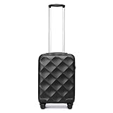 British Traveller Handgepäckkoffer 54x36.5x21.5 cm Leichter Reisekoffer aus ABS+PC mit TSA-Schloss, 4 Rollen Koffer Trolley