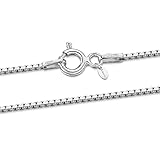 Amberta Männer und Frauen Halskette Kette aus 925 Sterlingsilber: 1 mm Venezianierkette - 45 cm