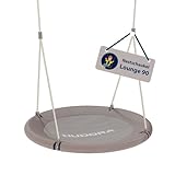 HUDORA Nestschaukel Lounge - Höhenverstellbare Hängeschaukel mit 90/110cm Durchmesser für bis zu 150kg - Schaukel mit geschlossener Sitzfläche - Familienschaukel für drinnen & draußen
