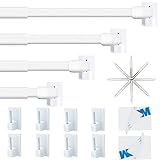 4 Stücks Gardinenstange Ausziehbar, Genster Gardinenstange, Ausziehbare gardinenstange, für Store, Schrank, Fenster, Küche, DIY-Projekte (40-70CM,Weiß)