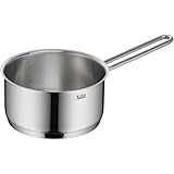 Silit Extra Cook, Stielkasserolle 16 cm, Innenskalierung, breiter Schüttrand, hochwertiger, spülmaschinenfester Crominox-Edelstahl, Milchtopf,optimale Wärmeverteilung und -speicherung, Induktion