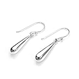 Sterlingsilber Hohl Verlängerte Tropfen Ohrhänger/Baumelnd/Hängend