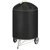 Kugelgrill Abdeckung, VDISRR Wetterfest Kugelgrill Abdeckhaube, 420D Oxford Holzkohlegrill Abdeckplane, Ø77 x 90 cm, wasserdicht, reißfest, UV, Schutz Grill vor Verblassen, Rost und Schimmel