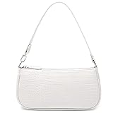 Right 20 Women's Handbag Small Shoulder Bag White Women's PU Leather Shoulder Bag Woman Vintage Shoulder Mini Handbag Clutch Purse Messenger Bag, White, Retro