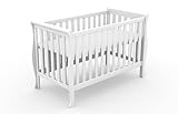 Babybett Gala 120x60 cm – Elegantes Kinderbett in Weiß mit ausziehbarer Barriere – Umwandelbar in Tagesbett, aus hochwertigem Kiefernholz & MDF, ideal als Baby Bett & Gitterbett