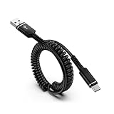 Spiralkabel USB auf USB C Kabel, Android Auto Kabel Datenkabel, USB C Handy Ladekabel Typ C Schnellladekabel für Samsung Galaxy S25 S24 S23 S22 S21 A56 5G A55 A54 A16 A15 A14 A36 A35 A34, iPhone 16 15