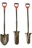 Red Tools Profi Spaten Set - Robustes Garten Werkzeug inkl. Gärtnerspaten mit Wurzelsäge, Drainagespaten und Schaufel - für alle Gartenprojekte geeignet (Grau)
